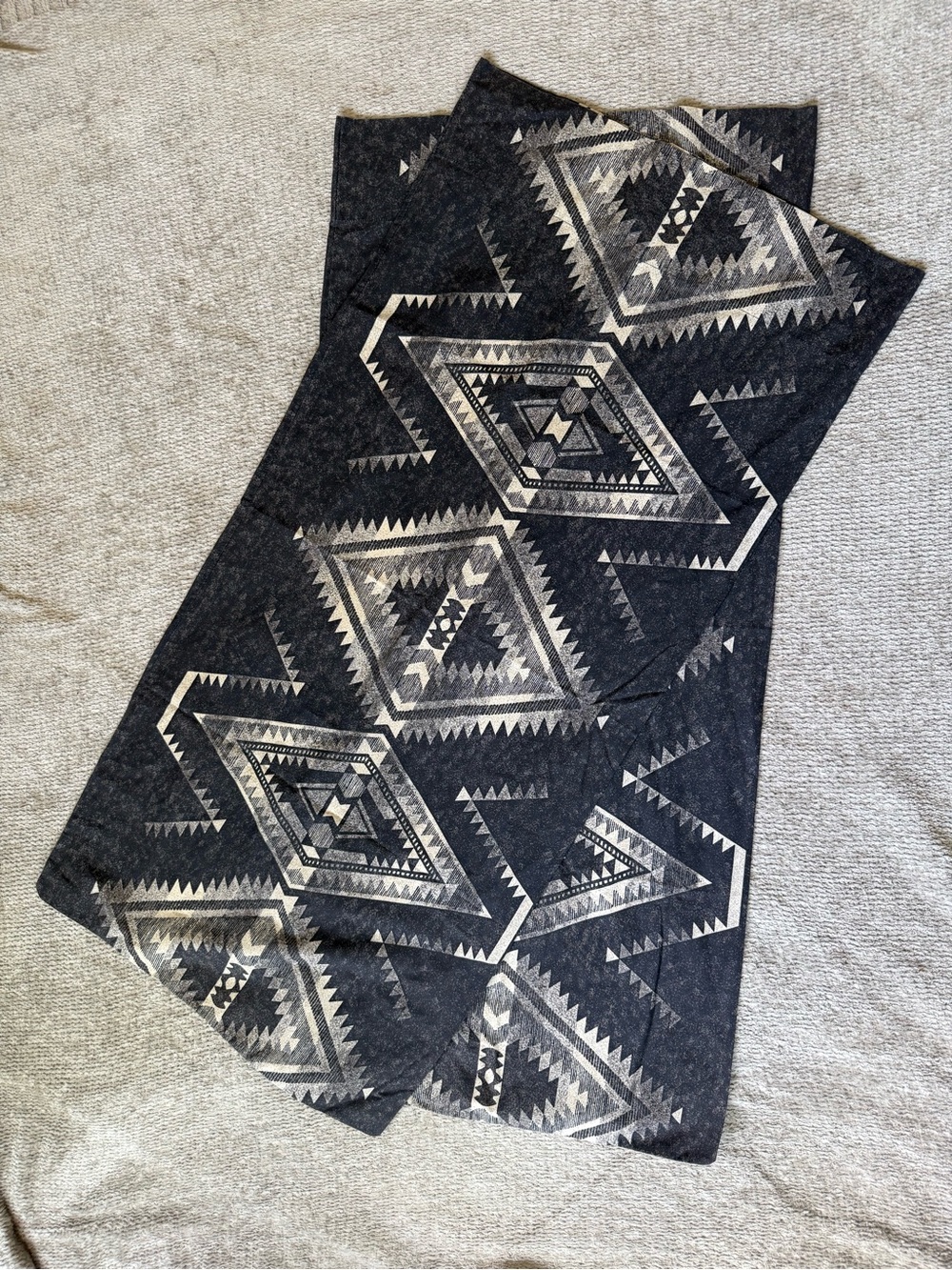 Ralph Lauren Southwestern Cotton Pillowcase Set Black Gray USA Made